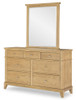 Harper Valley Natural 7 Drawer Dresser shown with Optional Tall Mirror