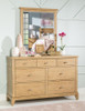 Harper Valley Natural Tall Mirror shown with Optional 7 Drawer Dresser Room