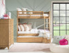 Harper Valley Natural Twin Bunk Beds shown with Optional Twin Storage Trundle Room