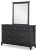 Crossroads Black 7 Drawer Dresser shown with Optional Tall Mirror