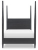 Crossroads Black Full Size Four Poster Bed Front View Crossroads Black Full Size Four Poster Bed Front View