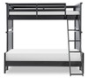 Crossroads Black Twin over Full Bunk Bed Front View