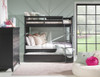 Crossroads Black Twin Bunk Beds shown with Optional Twin Storage Trundle Room