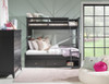 Crossroads Black Twin over Full Bunk Bed shown with Optional Under Bed Storage Drawers Room