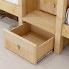 Melrose Natural Quadruple Twin XL over Queen Bunk Bed with Stairs Drawer Detail Room