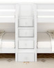 Melrose White Quadruple Twin XL over Queen Bunk Bed with Stairs Stair Detail Room