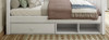 Melrose White Optional Single Under Bed Storage Drawer and Cubby Front View Room