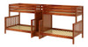 Melrose Chestnut Quadruple Twin XL over Queen Bunk Bed with Stairs Angled View Melrose Chestnut Quadruple Twin XL over Queen Bunk Bed with Stairs Angled View