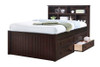 Bellamy Bookcase Captains Bed-Full Size in Espresso