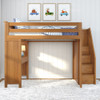 Kennedy Pecan Full Size Loft Bed with Desk Front View Room