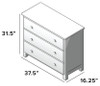 Blake Pecan 3 Drawer Chest Dimensions