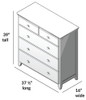 Blake Pecan 5 Drawer Chest Dimensions