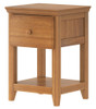 Blake Pecan 1 Drawer Night Stand Angled View