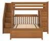 Blake Pecan Twin over Full L Shaped Bunk Beds with Storage Front View