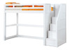 Bellamy Twin Loft Bed with Stairs White Finish