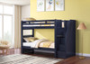 Bellamy Twin XL Bunk Bed with Stairs Blue Finish Room