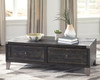 Todoe - Lift Top Cocktail Table - Dark Gray