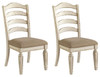 Realyn - Dining UPH Side Chair (Set of 2) - Ladderback - Chipped White