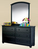 Eberhardt Black 6 Drawer Dresser shown with Optional Mirror Room