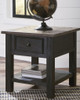 Tyler Creek - Rectangular End Table - Grayish Brown / Black