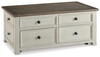 Bolanburg - Lift Top Cocktail Table - White / Brown / Beige