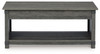 Freedan - Rect Lift Top Cocktail Table - Grayish Brown