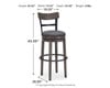 Caitbrook Tall UPH Swivel Barstool(1/CN)