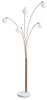 Taliya - Metal Arc Lamp  - Champagne / White