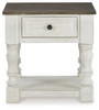 Havalance - Square End Table - White / Gray