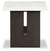 Burkhaus - Rectangular End Table - White / Dark Brown