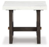 Burkhaus - Rectangular End Table - White / Dark Brown