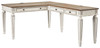 Realyn - Home Office L Shaped Desk - White / Brown