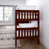 Melrose Chestnut Full Size Quadruple Bunk Bed with Stairs-Side View-Slatted Ends