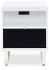 Gardoni - Chair Side End Table - White / Black