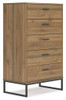 Deanlow - Five Drawer Chest - Honey