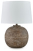 Neavesboro - Metal Table Lamp - Antique Brown / White