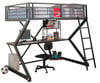 Astro Metal Matte Black Full Size Loft Bed with Desk