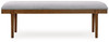 Lyncott - Large Upholstered Dining Room Bench - Gray / Brown