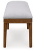 Lyncott - Large Upholstered Dining Room Bench - Gray / Brown