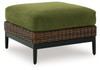 Horizon Hall - Ottoman With Cushion - Brown / Green