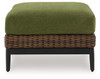 Horizon Hall - Ottoman With Cushion - Brown / Green