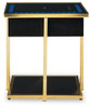 Rexwell - Accent Table With Speaker - Black / Gold Finish