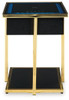 Rexwell - Accent Table With Speaker - Black / Gold Finish