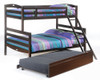 Sullivan Twin over Full Bunk Beds for Kids Chocolate Finish shown with Optional Twin Trundle