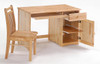 Bailey Natural Student Desk Chair shown with Optional Student Desk Open