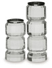 Brentley - Candle Holder Set (Set of 2) - Clear / Silver Finish