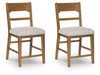 Cabalynn - Upholstered Barstool (Set of 2) - Oatmeal / Light Brown