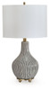Judlen - Ceramic Table Lamp - Gray / Gold Finish