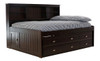 Huntington Espresso Big Bookcase Full Size Bed with Storage Angled View