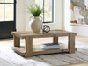Flangren - Rectangular Cocktail Table - Light Brown